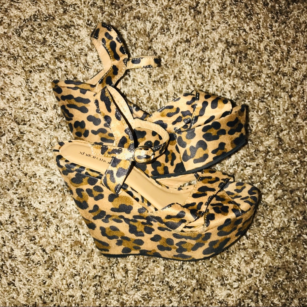 Cheetah print wedges